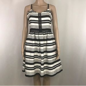 Jessica Simpson Black Ivory Striped Sheath Dress